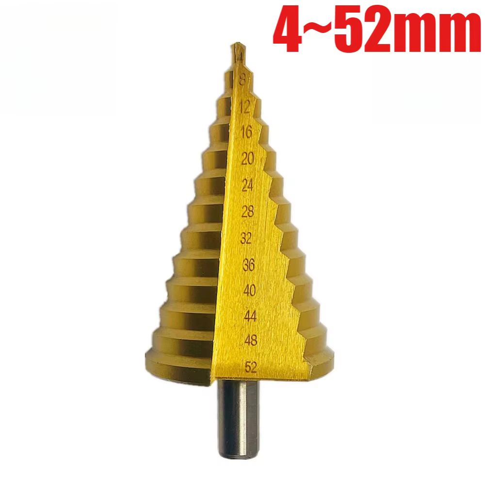 Jeu de forets étagés 4-52 mm en titane, fraise à cannelure droite pour le travail du bois, l'alumini