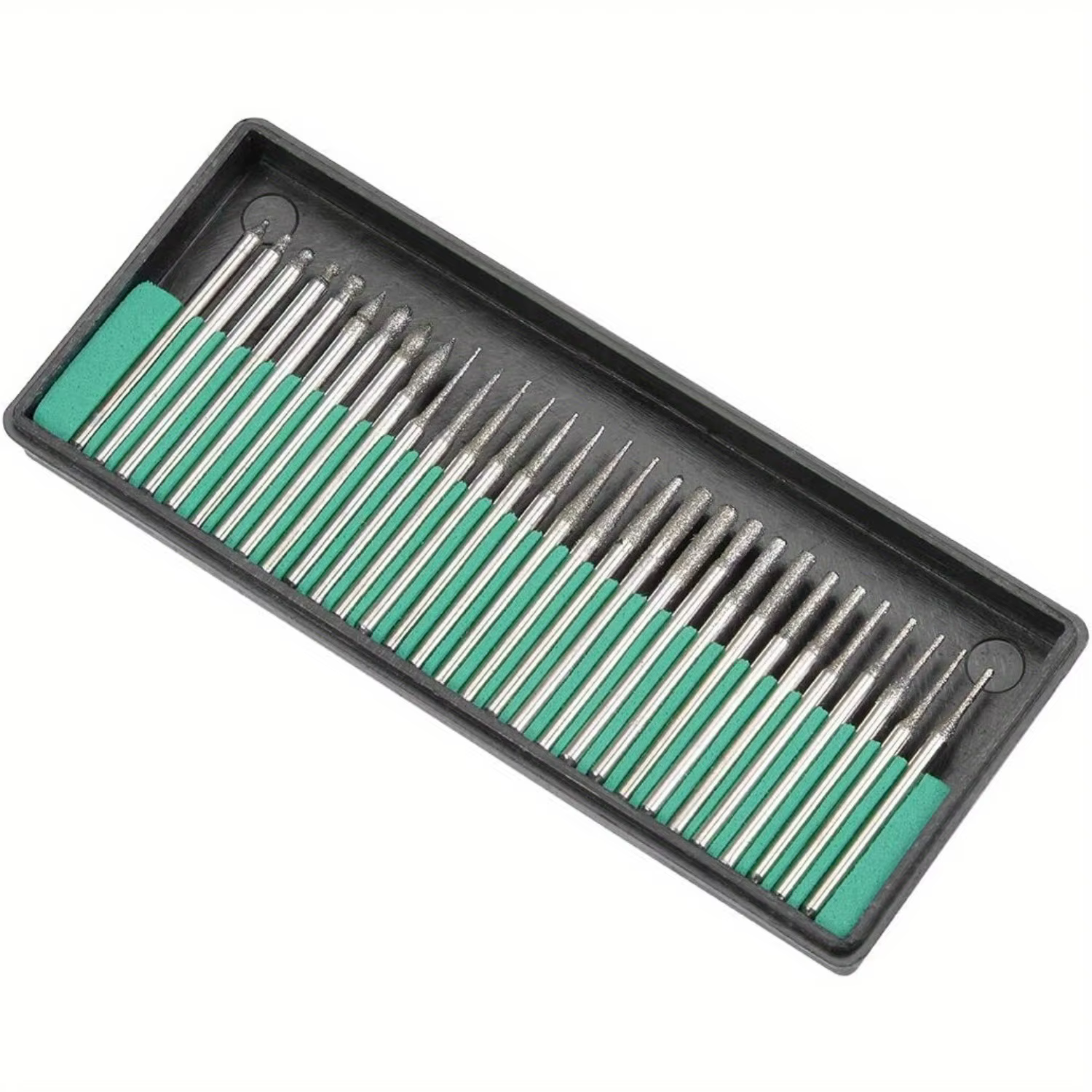 Jeu de forets à fraises diamantées 30 pièces pour outils rotatifs-tige 1/8", idéal pour le métal et 