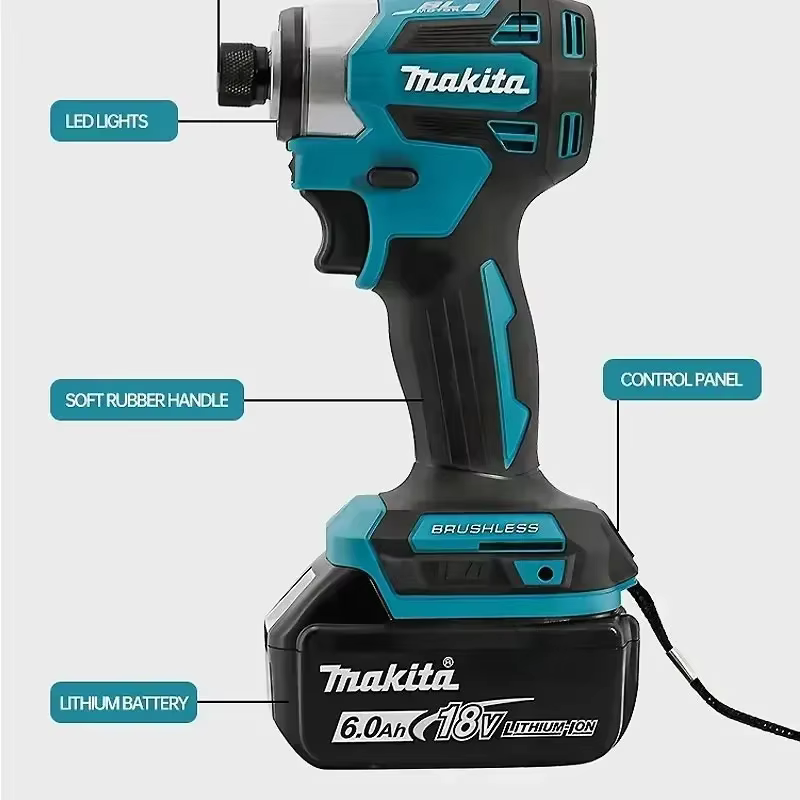 Makita DTD173 18V tournevis à percussion sans fil 180Nm perceuse électrique tournevis avec lumière L