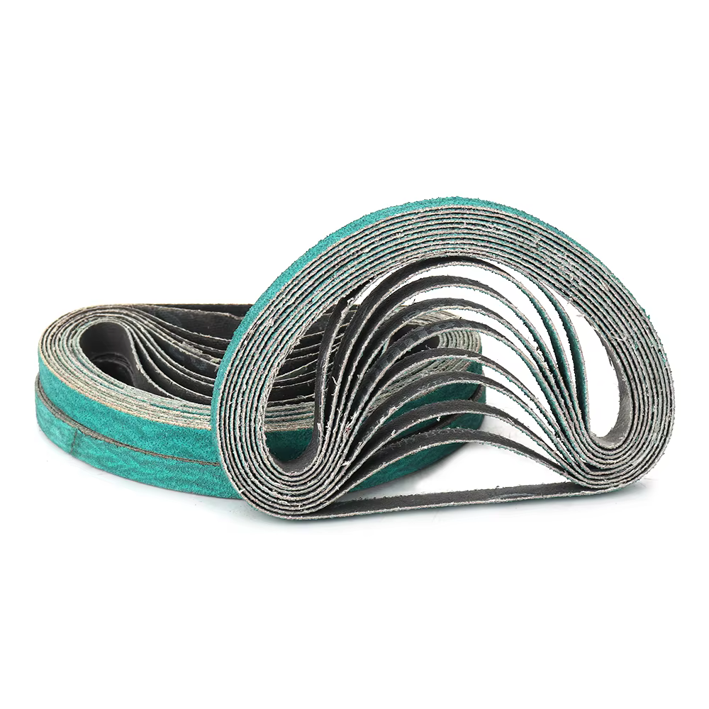 10 pièces 10x330mm bandes abrasives 3/8 "x 13" ponceuse outil à bande Abrasive pour métal meubles en