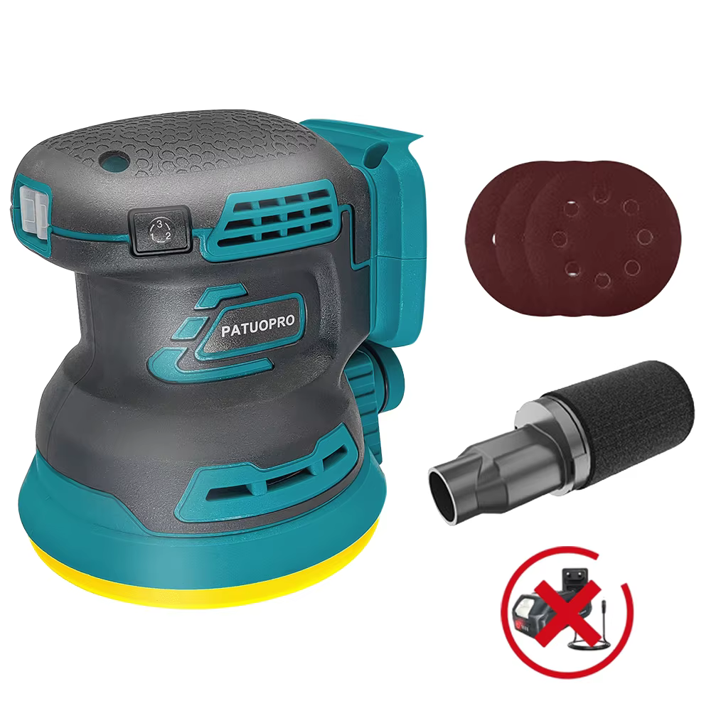 PATUOPRO 125mm ponceuse électrique orbitale aléatoire sans brosse meuleuse à bois outils électriques