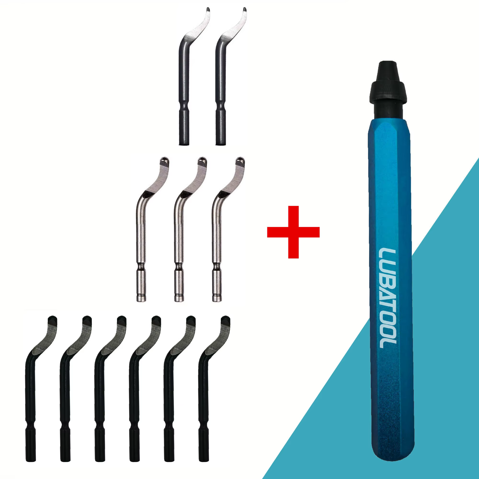LUBATOOL Outil d'ébavurage avec 11 lames en acier HSS, outil d'ébavurage à tête rotative à 360 degré