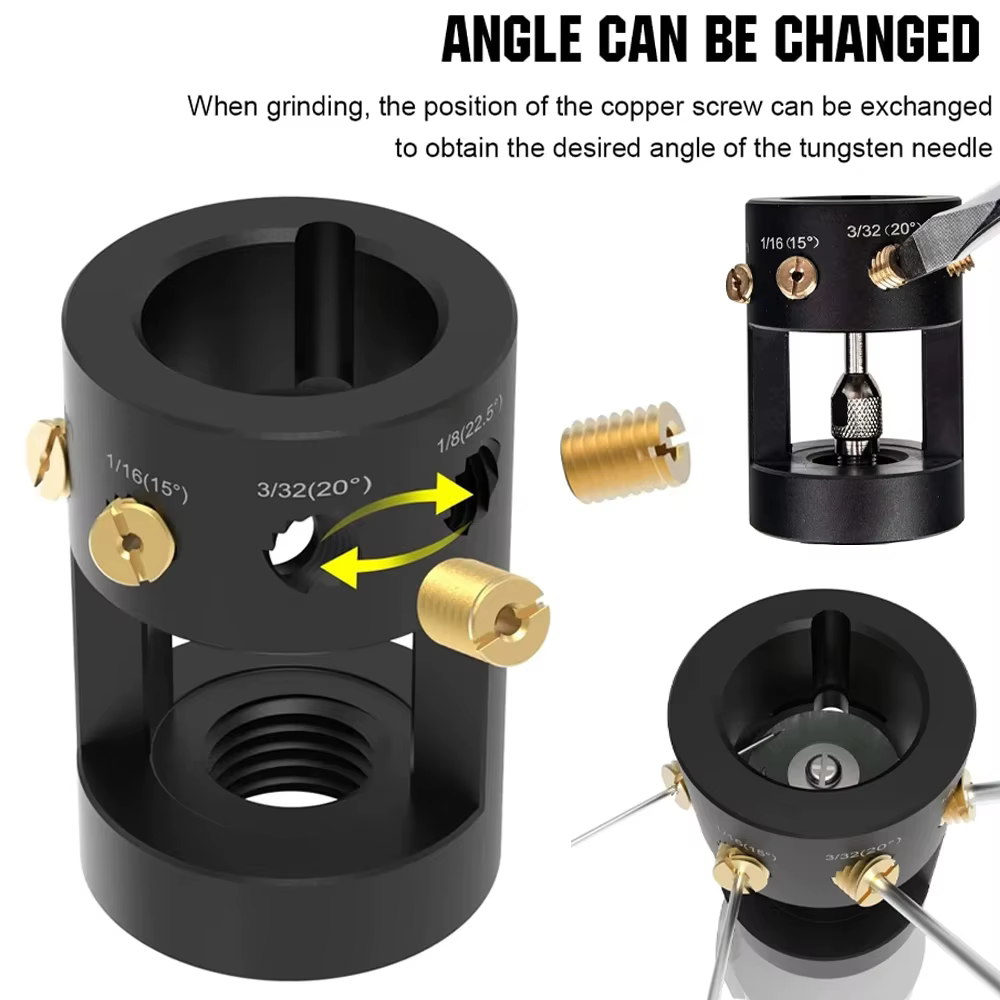 Meuleuse d'affûtage d'électrode en tungstène, outil de soudage TIG avec fente de coupure, multi-angl