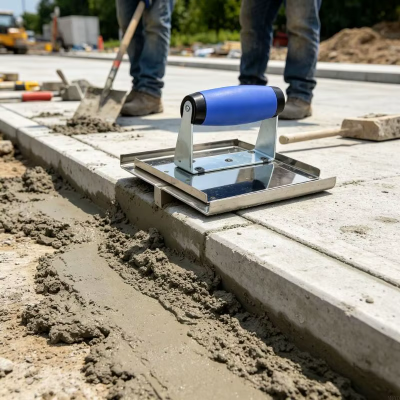 Outil bordure béton en acier inoxydable, avec poignée antidérapante, outil rainurage du béton, coupe