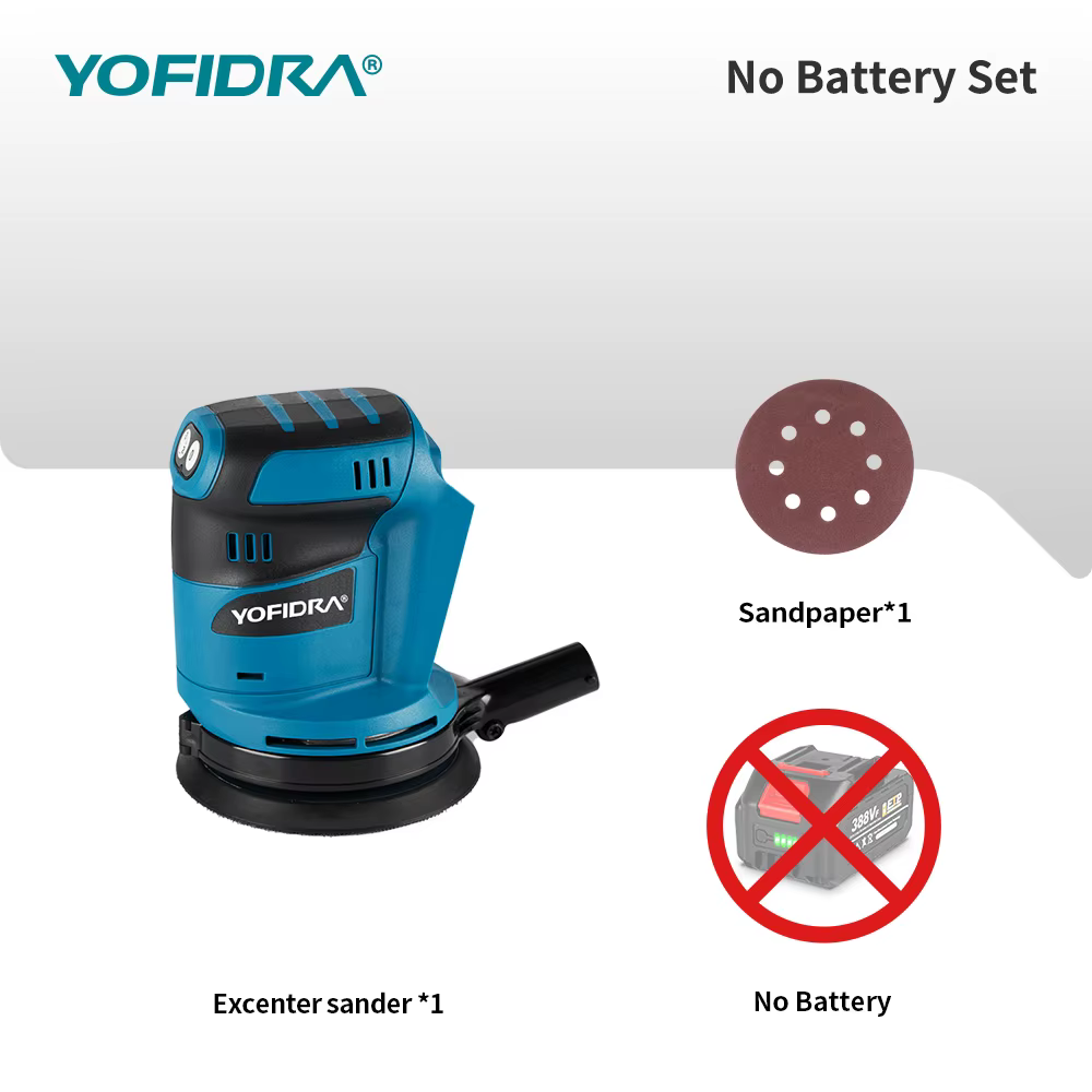 YOFIDRA 125MM ponceuse orbitale électrique sans fil meulage ponçage Machine de polissage outil élect