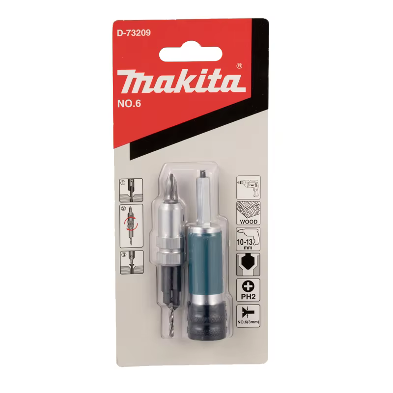 Makita # 6 # 8 # Foret à fraise de calibre 10, foret multifonctionnel pour le travail du bois, perce