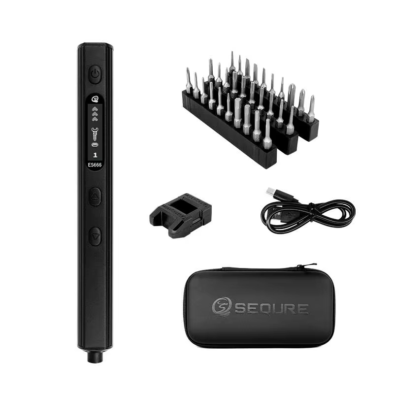 Tournevis électrique de précision SEQURE ES666 avec poignée OLED, kit d'outils portables, prise en c