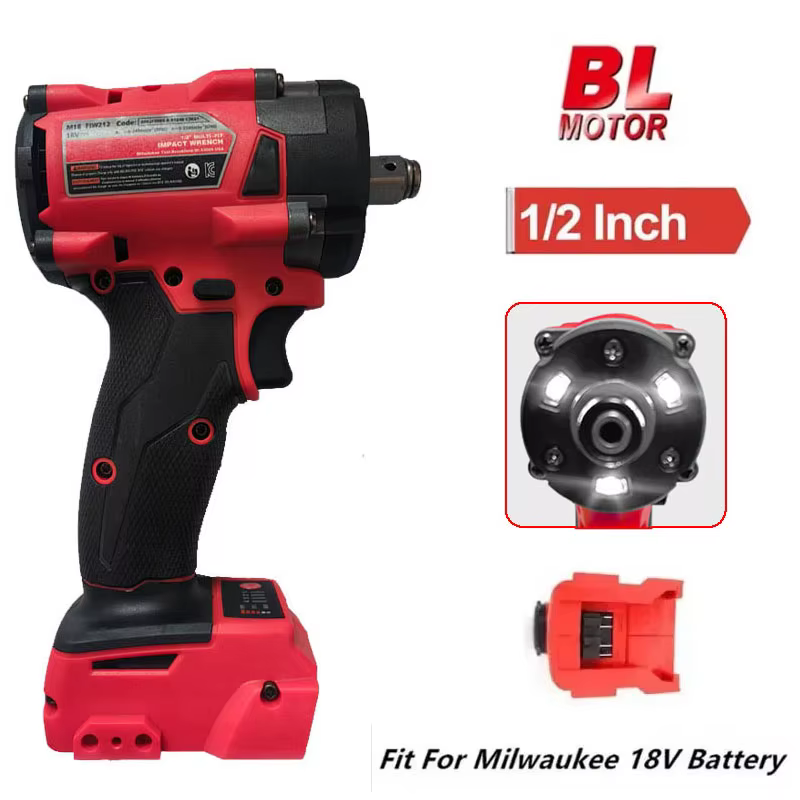Clé à impac sans balais 500N.m, pilote électrique de réparation 1/2 ", tournevis sans fil, 4 vitesse