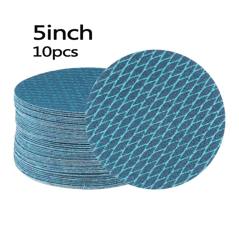10 pièces disque de ponçage 5 pouces 125mm ponceuse orbitale papier de verre tampons à crochet et bo
