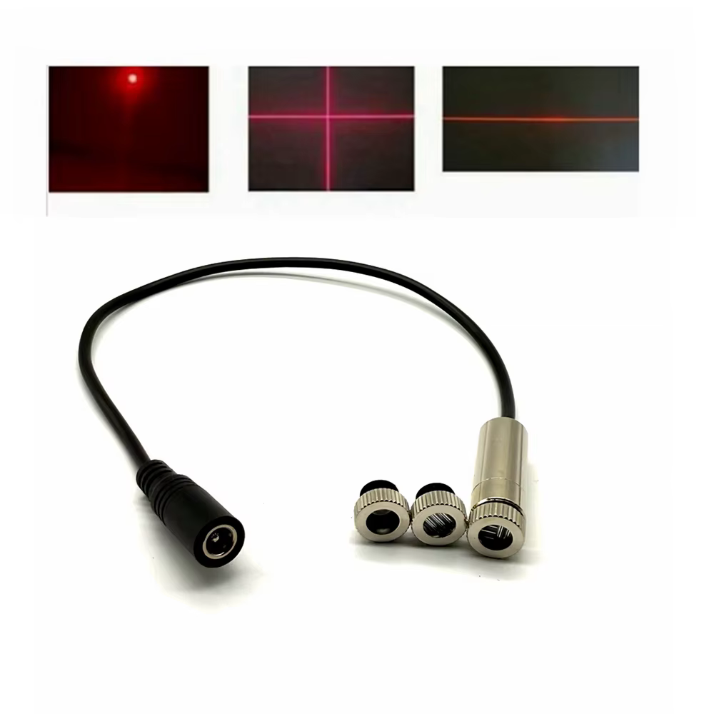 Module de Diode Laser rouge 3 en 1, 650nm, 30mW, tête focalisable point/ligne/croix 12x30mm