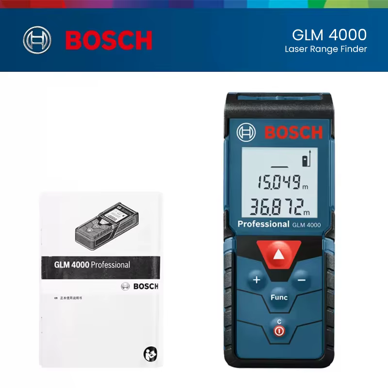 Bosch-Distancemètre laser GLM 4000, 40M, Télémètre laser plus fine, Déterminer 2mm, Règle à ruban la