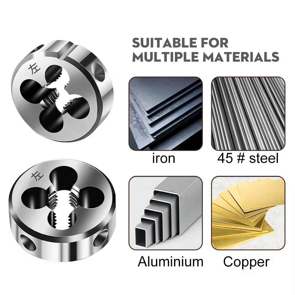 HAMPTON filetage à gauche matrices de coupe à filetage métrique outils pour le travail des métaux M3