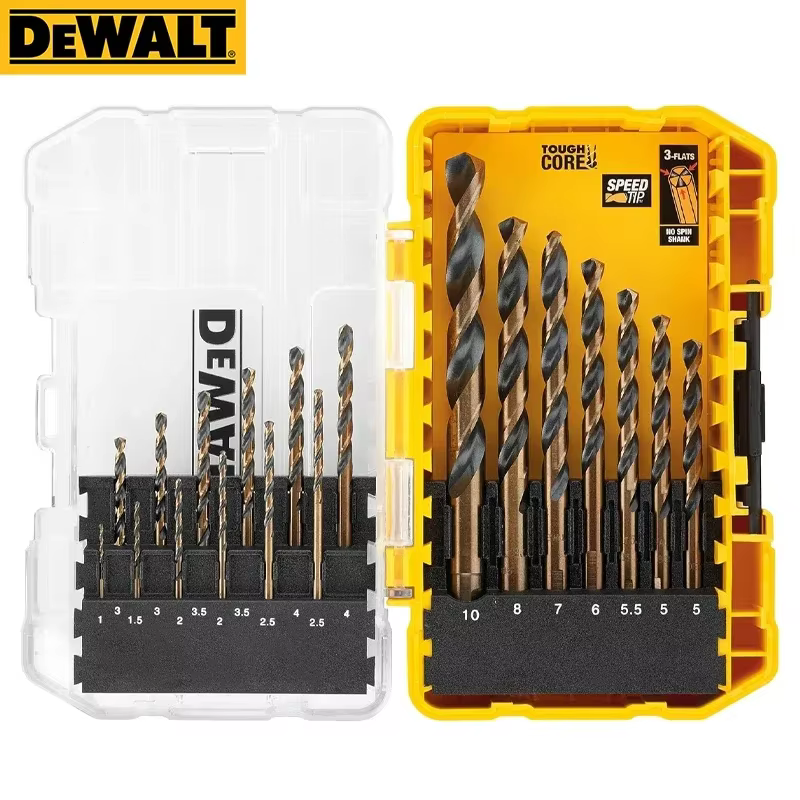 DeWalt haute dureté noir et or foret hélicoïdal ensemble 1-10mm forets électriques Kit 19 pièces acc