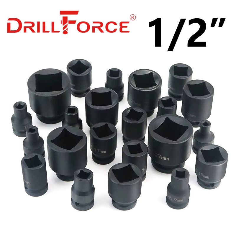 Drillforce 5-30mm clé à chocs douille tête de pilote carrée 1/2 "adaptateur voiture Auto camion pneu