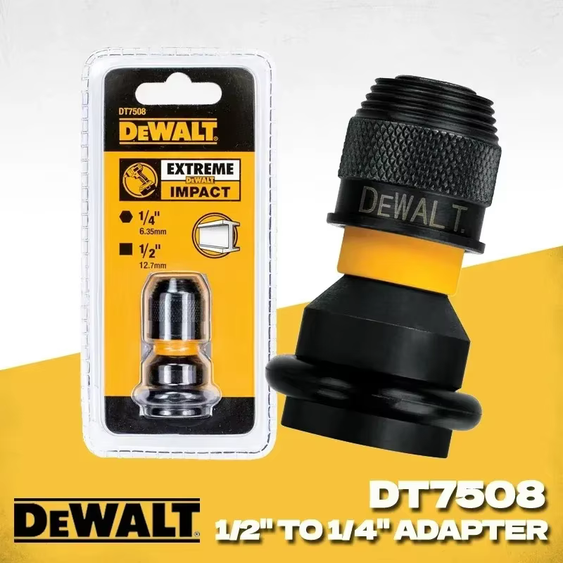 DEWALT DT7508 adaptateur de clé à chocs DT7508-QZ 1/4 "hex à 1/2" accessoires d'outils carrés jeu de