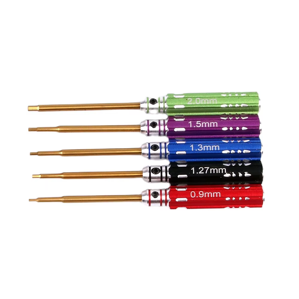 1 jeu de tournevis hexagonaux 0.9 1.27 1.3 1.5 2.0mm, vis hexagonales, clé outil pour 1/12 1/16 1/18