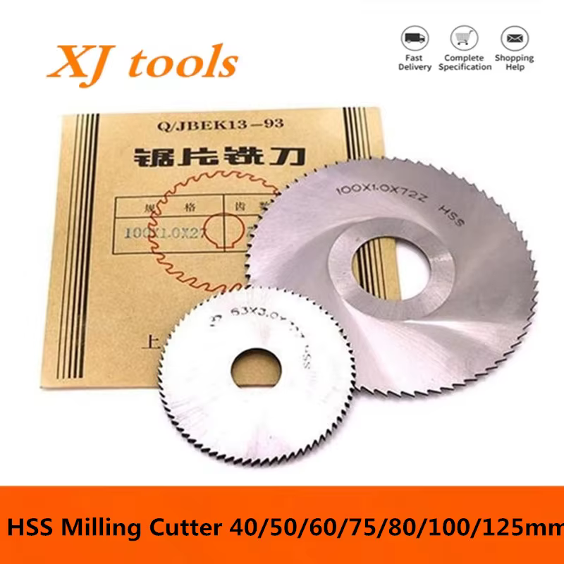 Fraise HSS 40/50/60/75/80/100/125mm * 0.3/0.5/0.8/1.0/1.5/2/2.5/3.0/4.0, coupe-fente, outil de broch