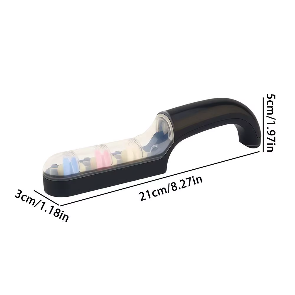 Aiguiseur d'outils 3 étapes avec poignée antidérapante pour couteaux de jardin, ciseaux, sécateurs, 