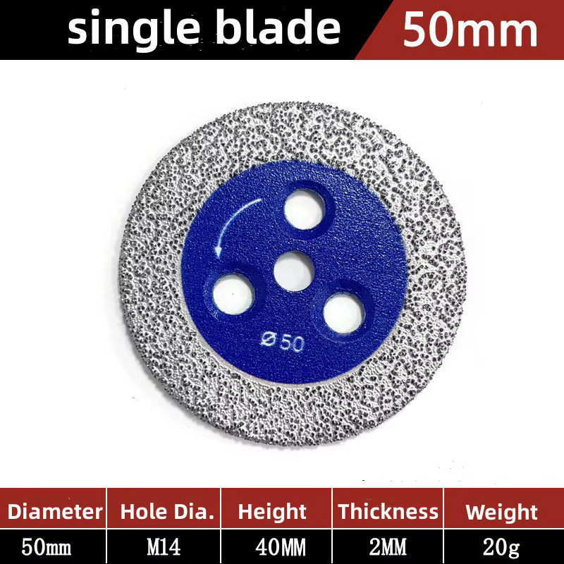 Lame de scie diamantée mini de 50 mm avec filetage, disque de coupe pour pierre, granit, grès, béton