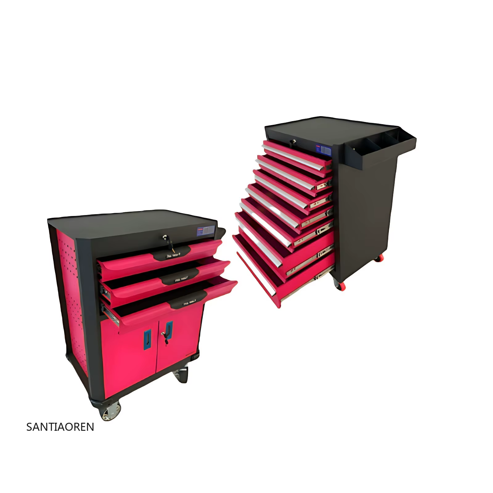 Armoire à outils pour atelier mécanique à 7 tiroirs, chariot et chariot à outils durables avec ensem