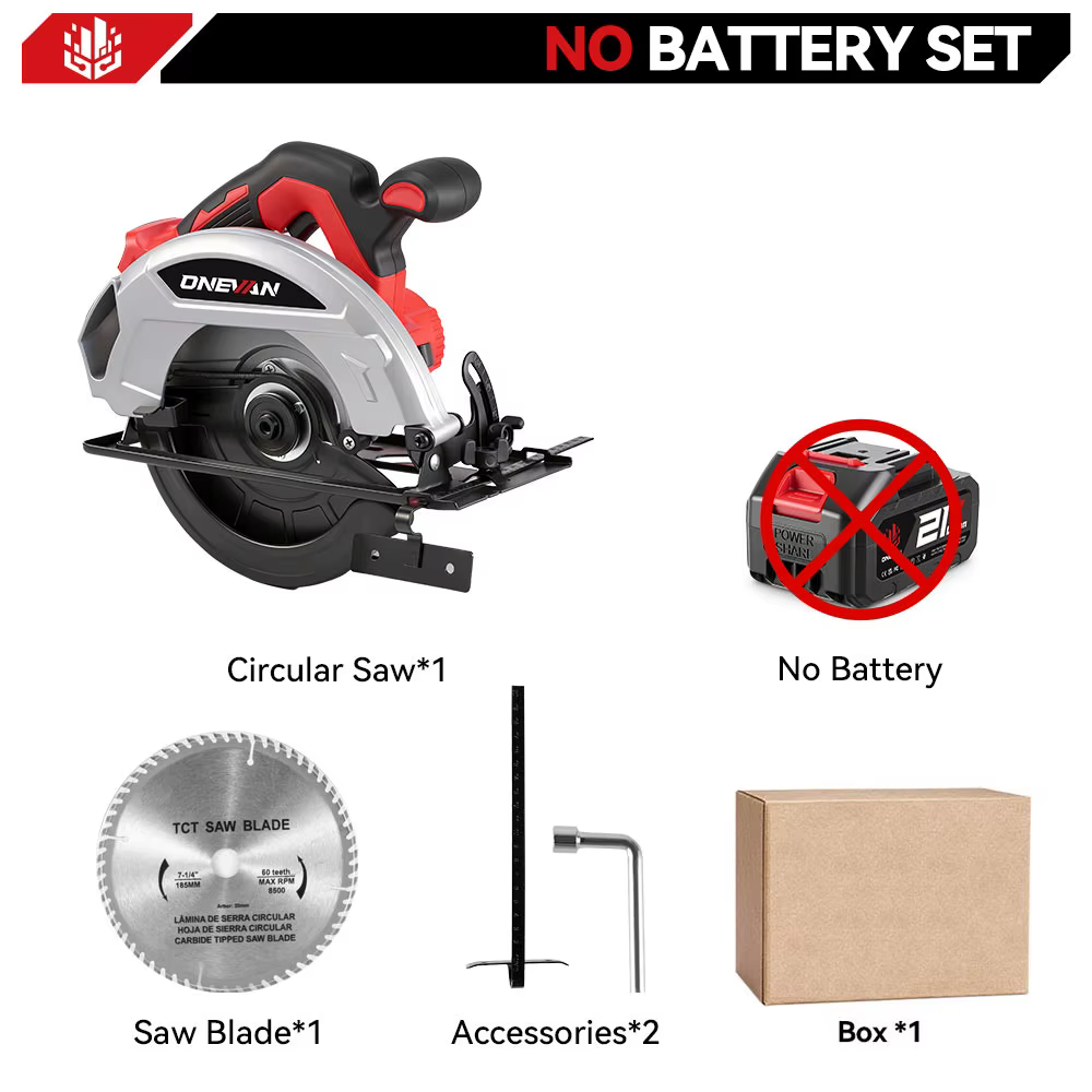 ONEVAN 4000W scie circulaire électrique sans brosse 7 pouces sans fil Rechargeable Portable coupe bo