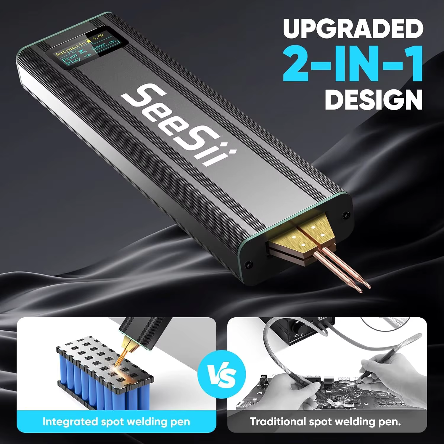 Soudeuse par points de batterie Seesii Mini soudeuse par points portative améliorée pour Kit de soud