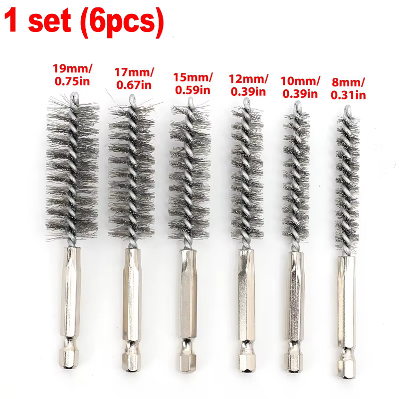 Brosse de nettoyage pour perceuse électrique en acier inoxydable, brosse à fil torsadé à manche hexa