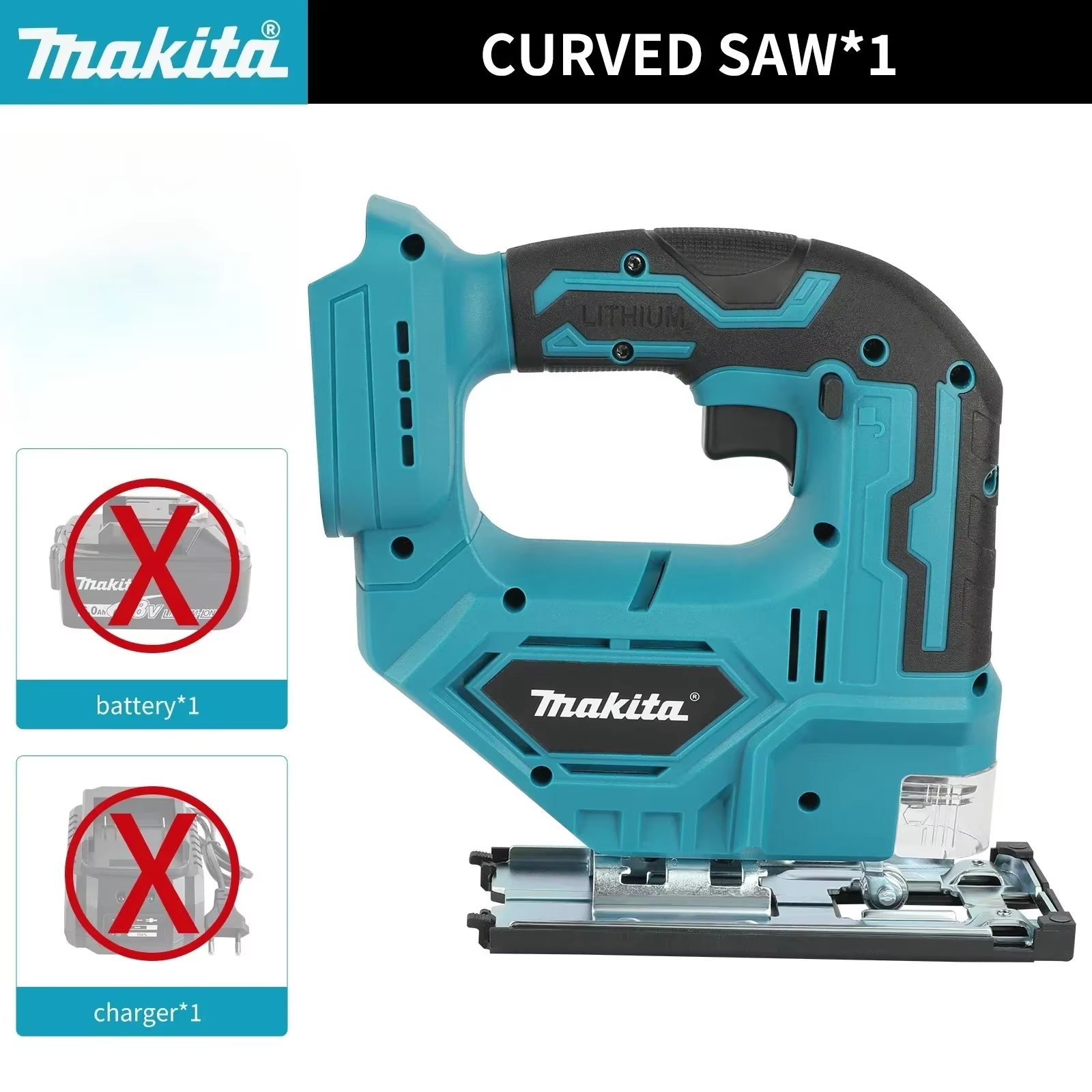 Scie sauteuse électrique sans fil Makita DJV182Z 18V à batterie lithium rechargeable, scie à courbes