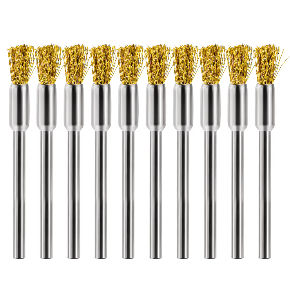 CMCP 10/20 pièces 3mm tige en laiton fil roue brosse brosse de polissage pour Mini perceuse métal an