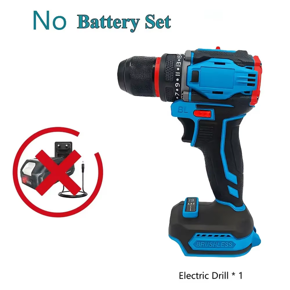 Perceuse et visseuse électrique sans fil sans balais, 2 vitesses, outil à percussion pour le bricola
