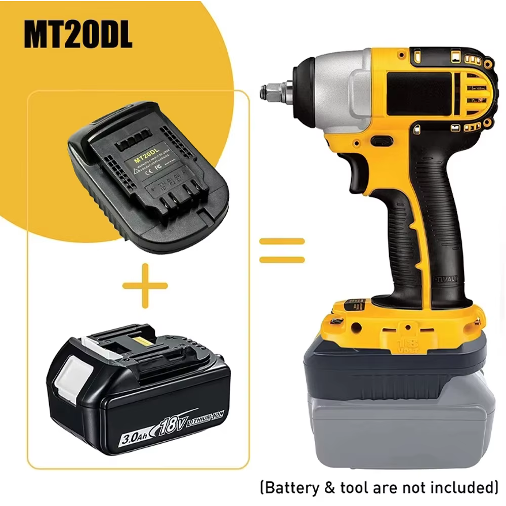 Adaptateur de batterie convertisseur MT20DL pour batterie Li-ion Makita 18V vers adaptateur de batte