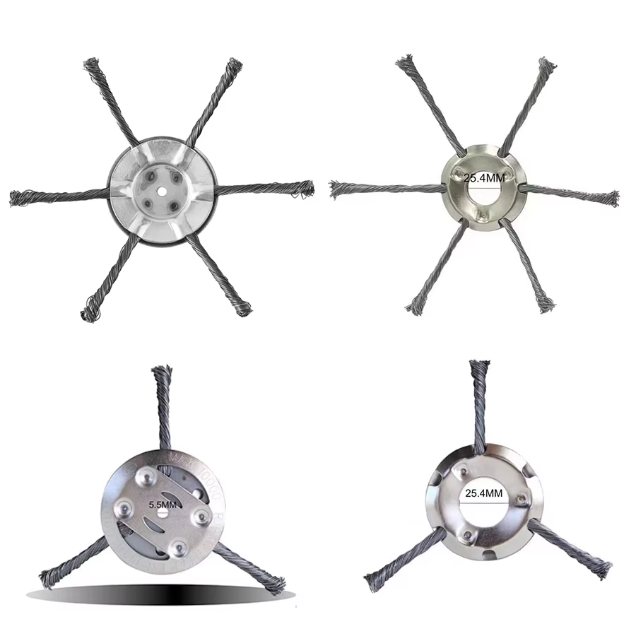 Tête de roue en fil d'acier, 15cm, 18cm, 20cm, 23cm, tête de coupe gazon, brosse universelle pour en