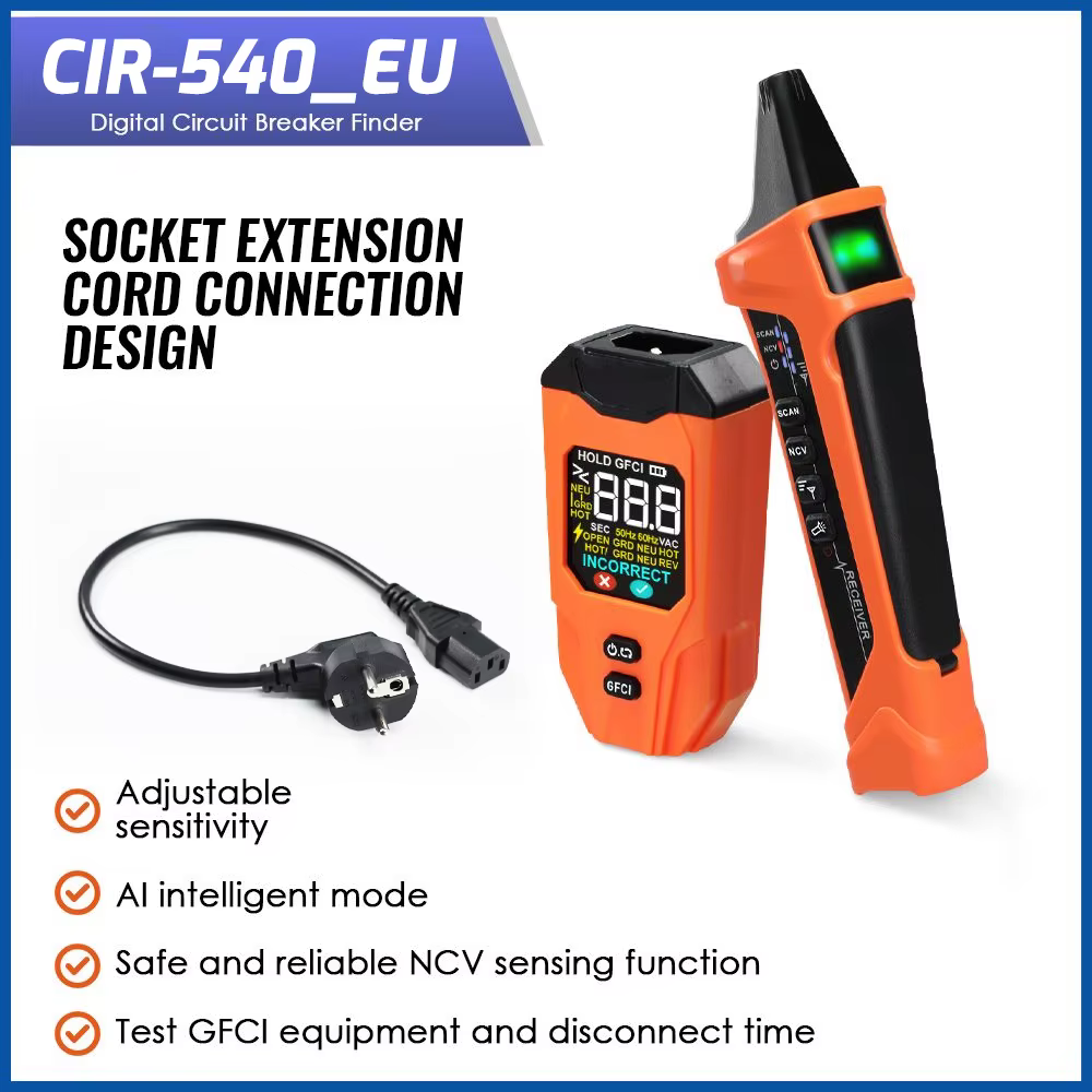 Détecteur de circuit numérique professionnel intelligent avec écran LCD couleur, localisateur de cib