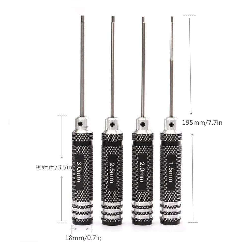 Tournevis à clé hexagonale TiNi en nitrure de titane de qualité supérieure, 1 pièce 1.5mm/2mm/2.5mm/