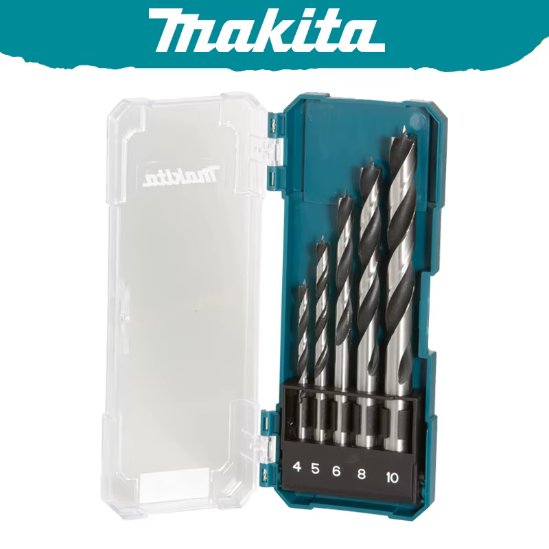 Makita D-72861 jeu de forets à bois 5 pièces 4 mm/5 mm/6 mm/8 mm/10 mm tige droite tournevis à percu