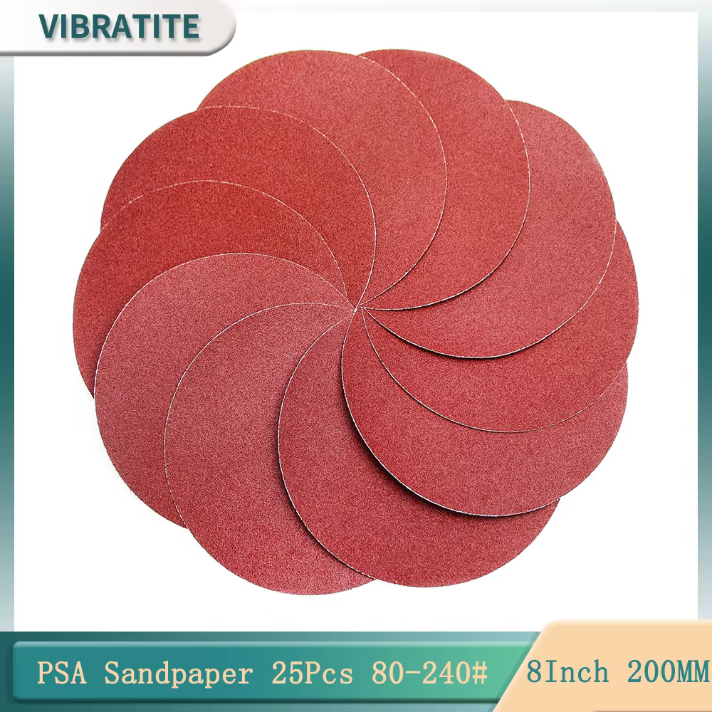 Disques abrasifs PSA 8 pouces 200MM 25 pièces 80-240 #   Dos adhésif auto-adhésif en aluminium pour 