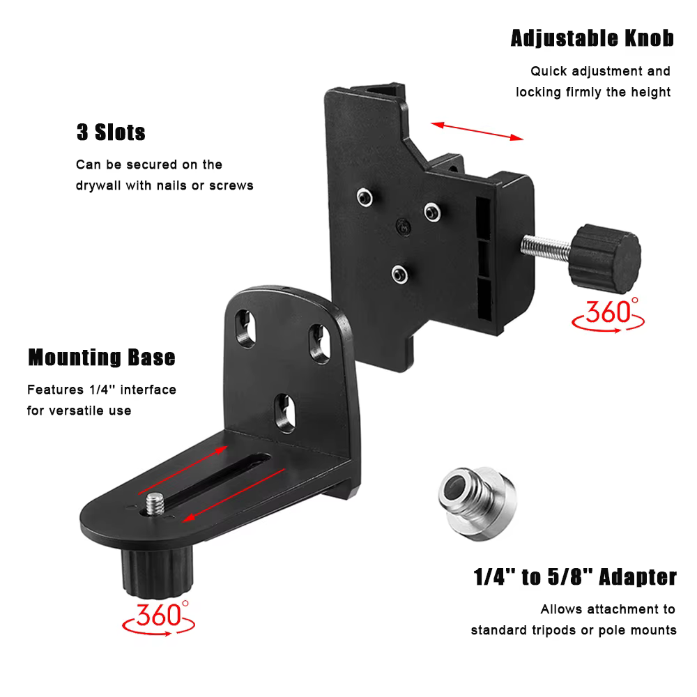 KEZERS – support de niveaux Laser multifonctionnels, pince/support, interface 1/4 ou 5/8 pouces 360 