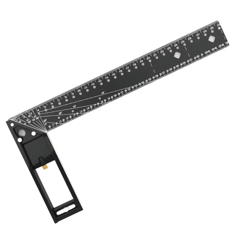 Règle droite carrée en aluminium pour charpentier, Angles 90, outil mesure pour le travail du bois, 