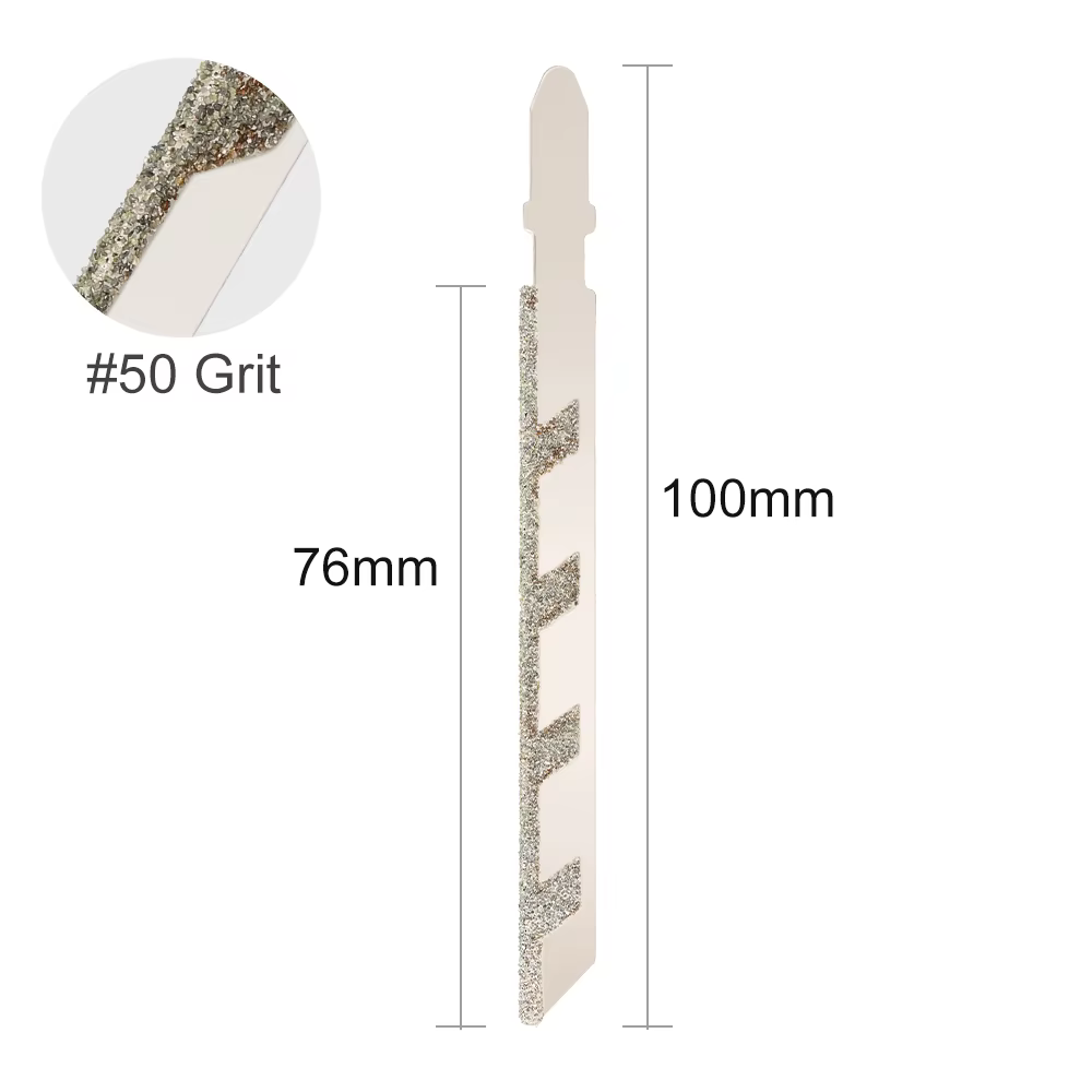 XCAN 1pc 4 ''100mm lame de scie sauteuse tige en T lame de scie sauteuse revêtue de diamant grain 50