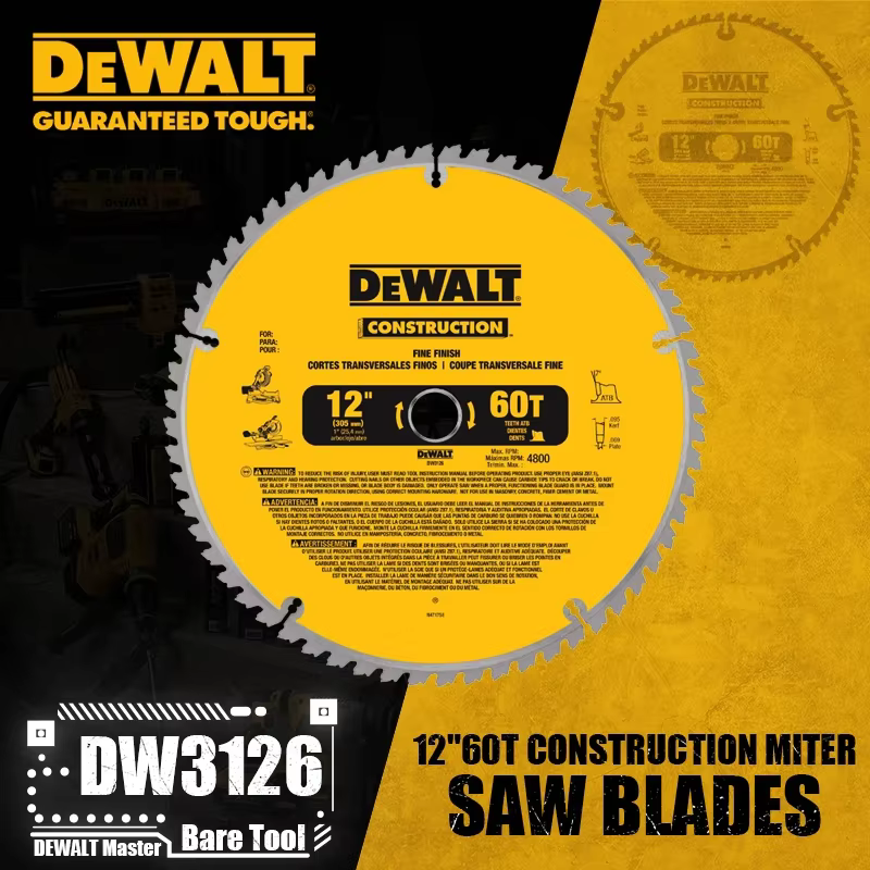 DEOBCT-Scie à onglets de construction 12 ", accessoires pour outils électriques, DW3126, DW3128