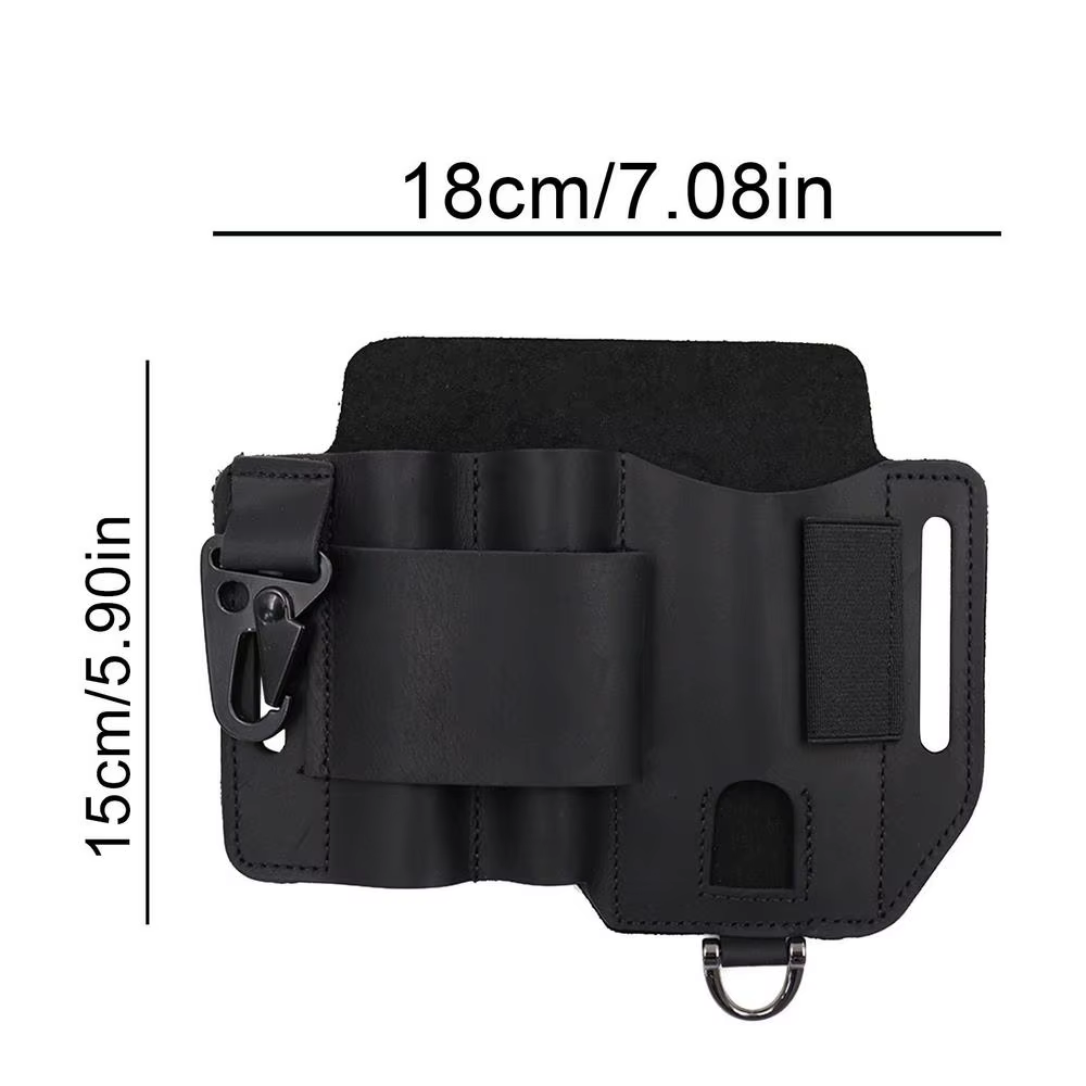 Support de gaine multi-outils en cuir pour hommes, étui à outils d'extérieur, lampe de poche, poche 