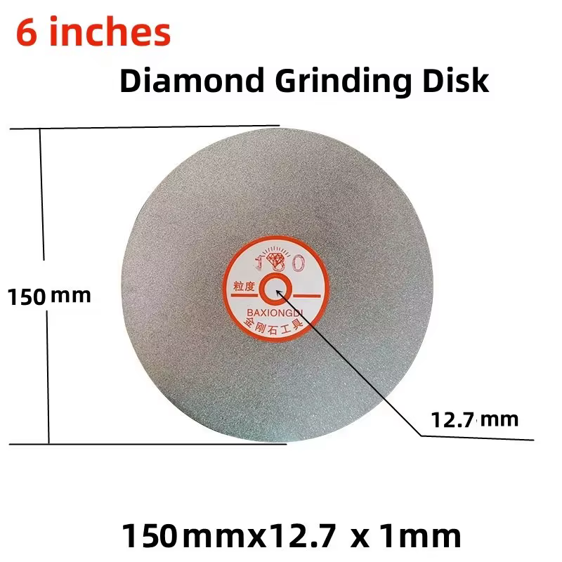 1 pièces 6 "150mm diamant enduit plat disque bijoux polonais meulage roue diamant disque de meulage 