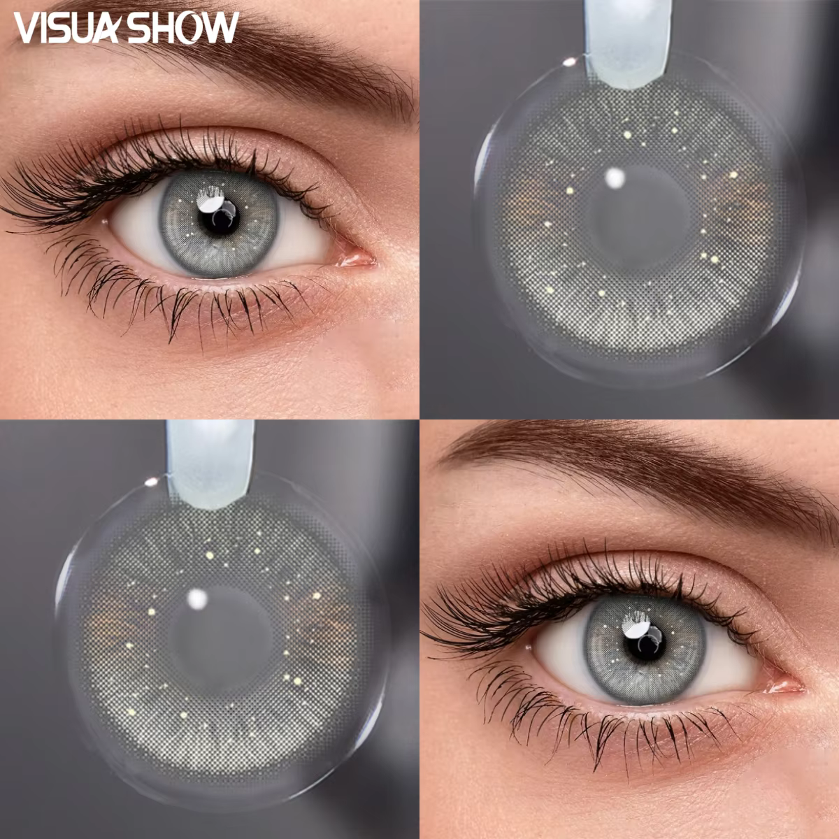 VISUASHOW Lentilles de contact souples colorées naturelles de 14,20 mm, pour le maquillage quotidien