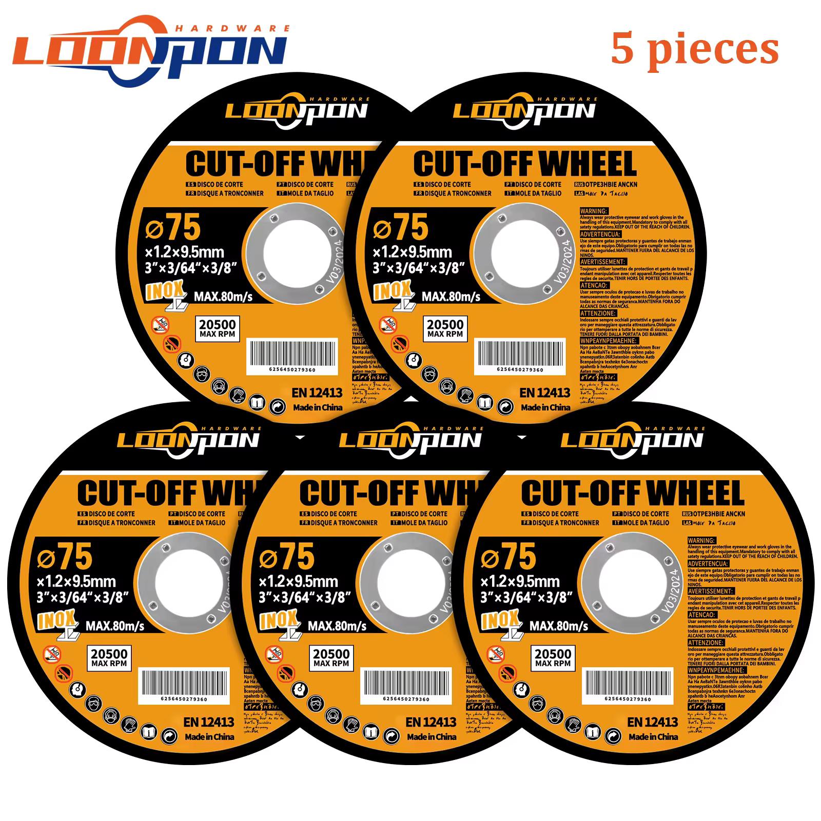 Loonpon 3 pouces/75mm disque de coupe en métal roues coupées lame de scie circulaire disques de meul