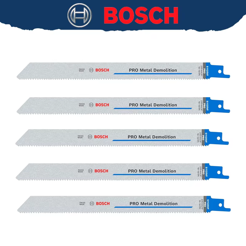 BOSCH 2608657408 S1125VF PRO Lame de démolition en métal, 5 pièces, coupe lisse, longue durée de vie