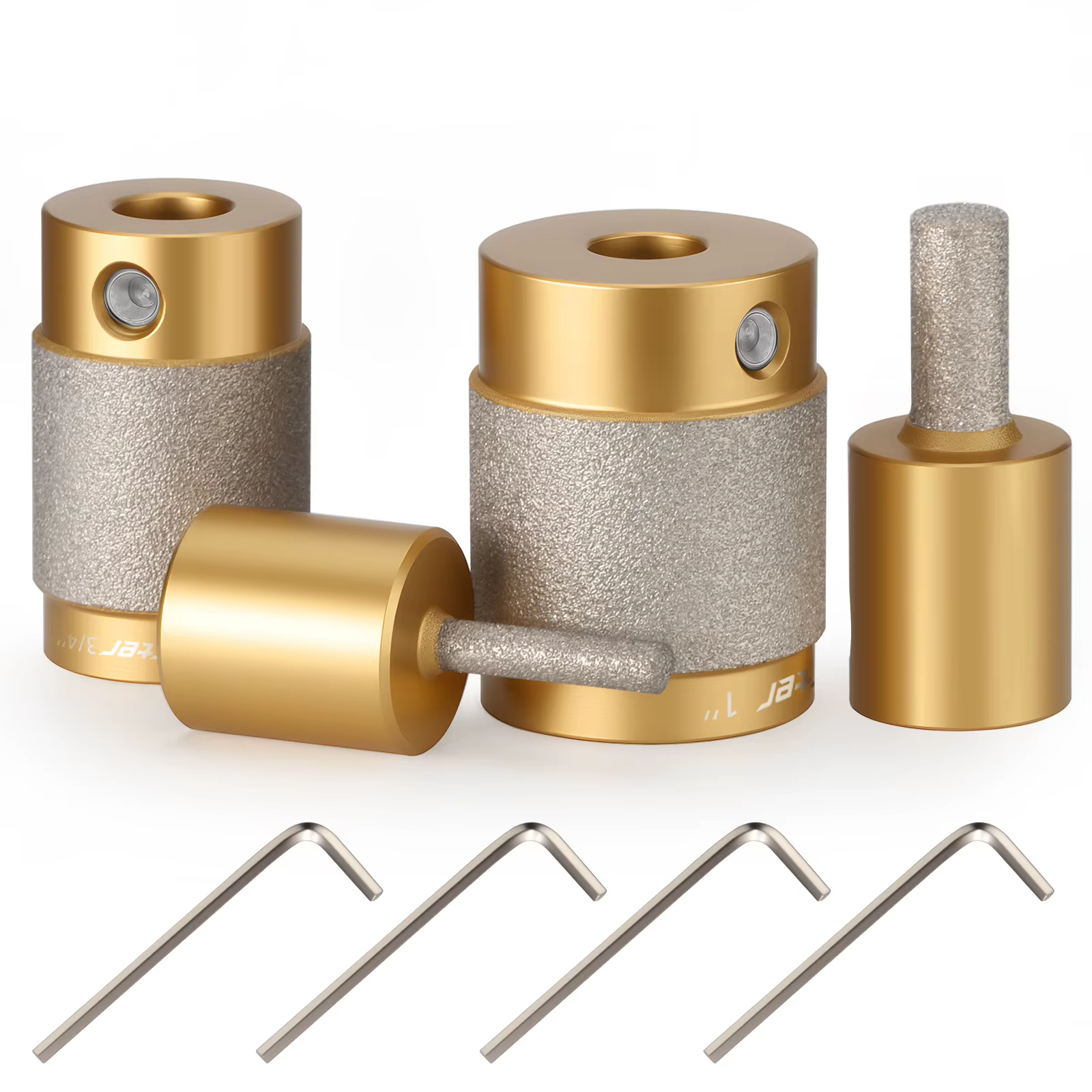 Lot de 4 embouts de meulage diamantés pour vitraux, 1" 3/4" 1/4" 1/8", outil rotatif diamanté double