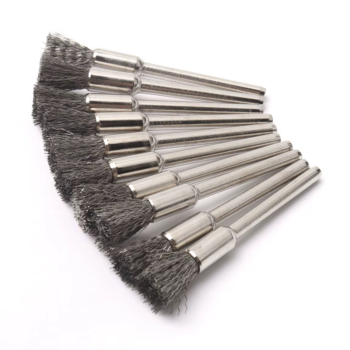 Jeu de brosses rotatives de polissage Dremel, 10 pièces, brosses à roue en laiton/acier/Nylon/crin d