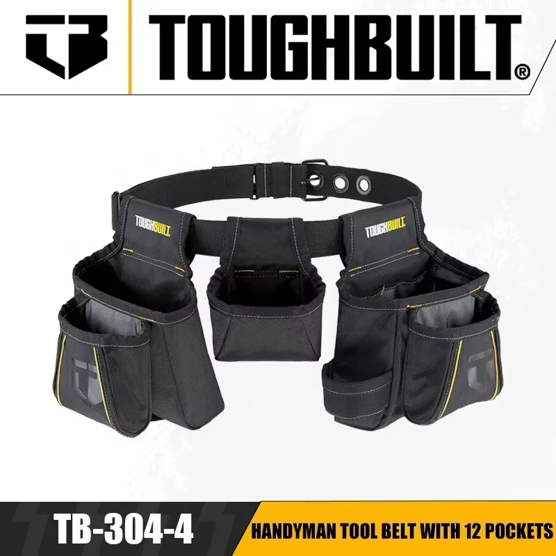 TOUGHBUILT ceinture à outils pratique avec 12 poches, ensemble de kits d'outils de construction TB-3