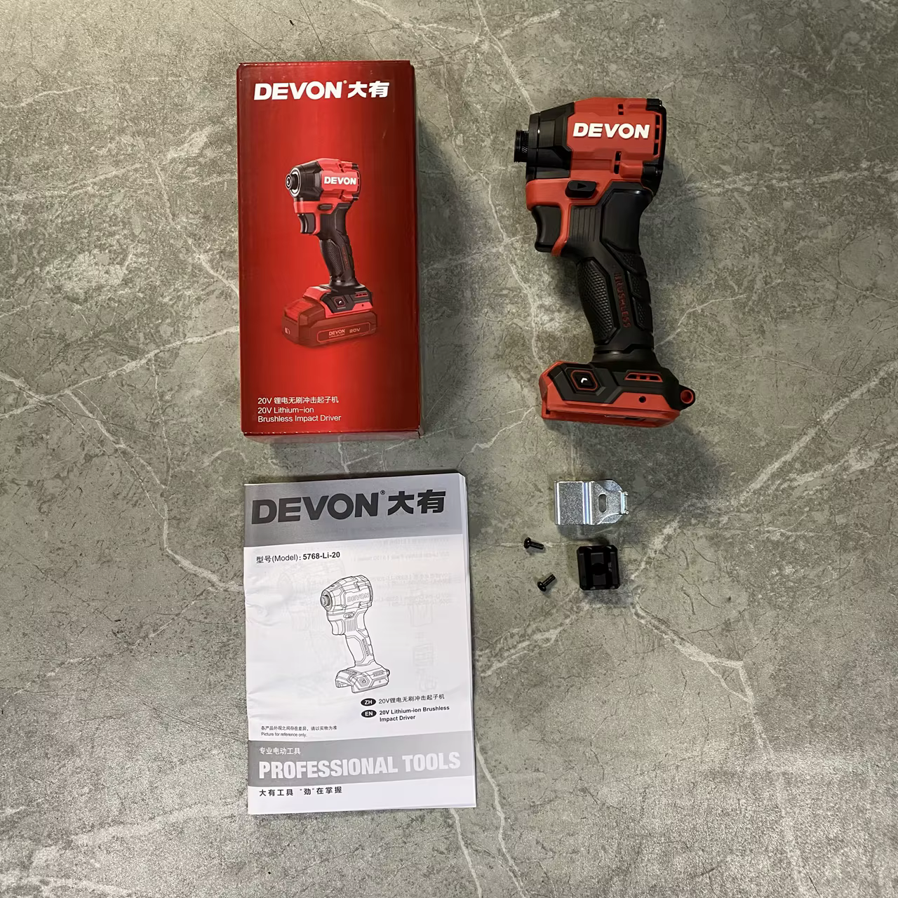 DEVON 20V tournevis à percussion électrique au lithium 5768-Li-20 perceuse à main à charge ultra cou