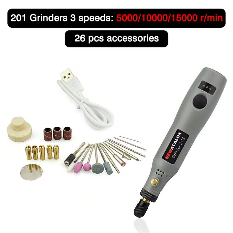 NEWACALOX bricolage Mini outil rotatif USB DC 5V 10W vitesse Variable sans fil meuleuse électrique e